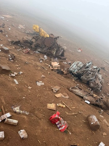 Los restos dispersos de un