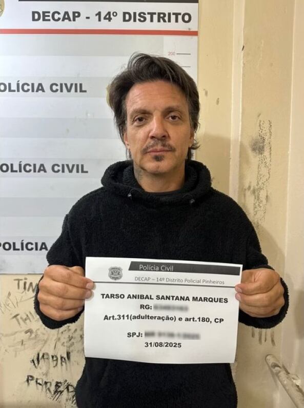 Marques luego de ser detenido (Crédito: Policía Militar del Estado de São Paulo)