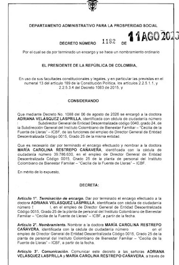 Icbf - crédito suministrada