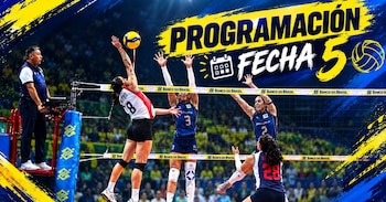 La fecha 5 del Campeonato Sudamericano de vóley 2026 se disputará este domingo 13 de setiembre.