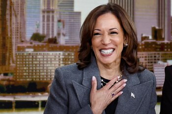 Kamala Harris durante una entrevista