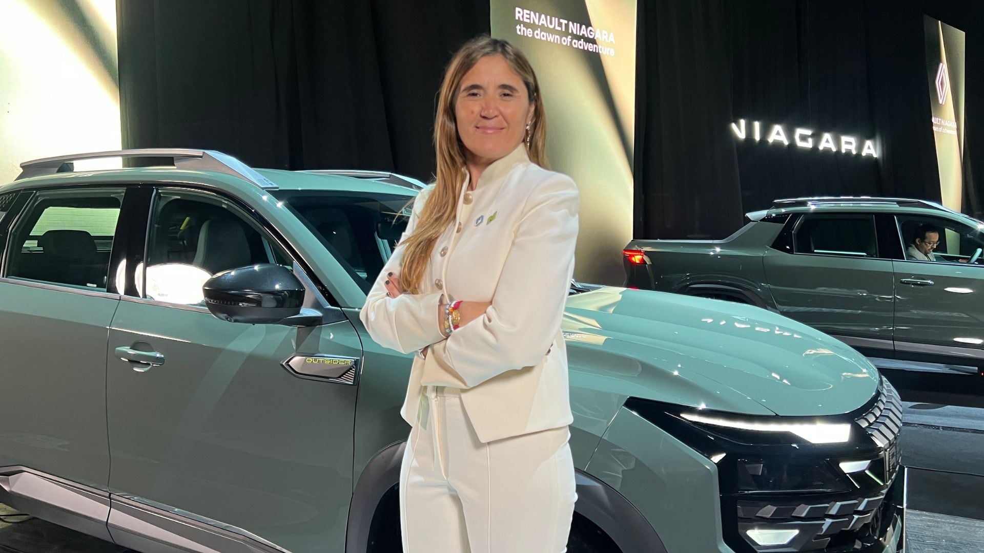 Valentina Solari, directora comercial de Renault Argentina, durante la presentación internacional de la nueva pick-up (Gaston Taylor)