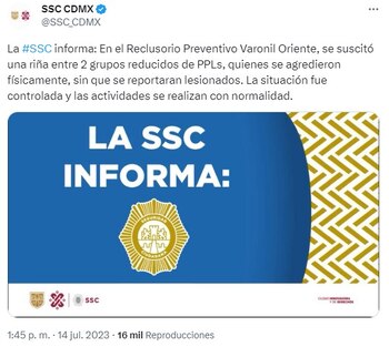 La SSC informó que no