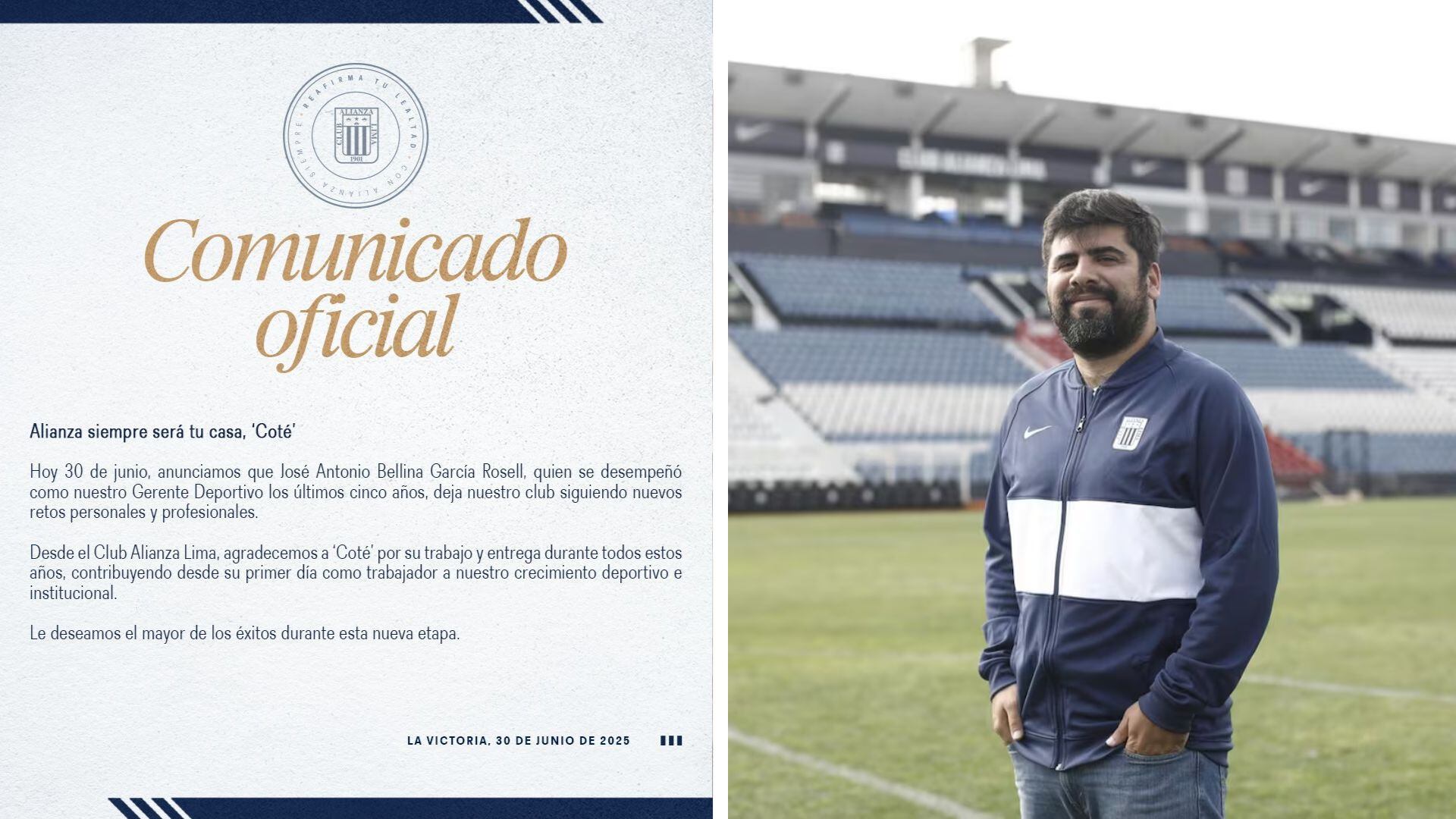 José Bellina dejó de ser gerente deportivo de Alianza Lia. Crédito: X Alianza Lima