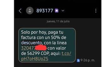 Los mensajes son enviados por un número corporativo, punto que les agrega credibilidad. (TikTok: tomandoconandres)