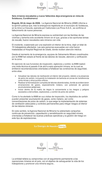 Comunicado - crédito ANM