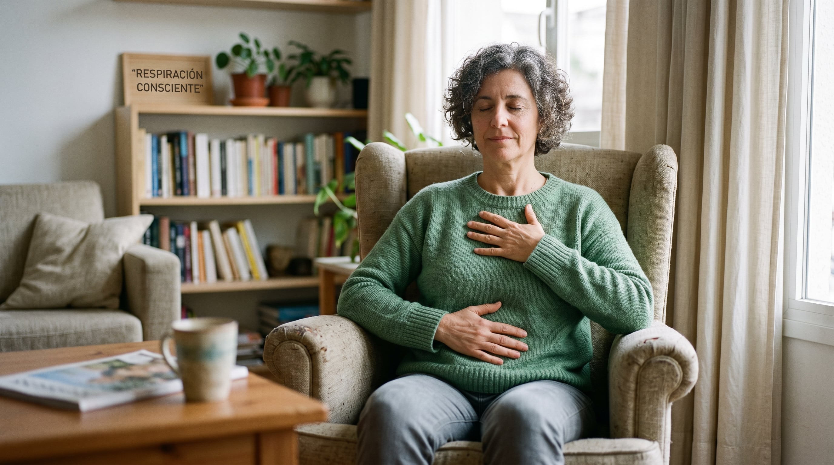 Una respiración diafragmática con exhalación más larga que la inhalación ayuda a disminuir la activación física en situaciones de ansiedad frecuente (Imagen Ilustrativa Infobae)