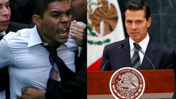 En pleno debate por censura, resurge video de hombre expulsado de Palacio Nacional frente a Peña Nieto