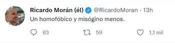 Morán sobre la renuncia de