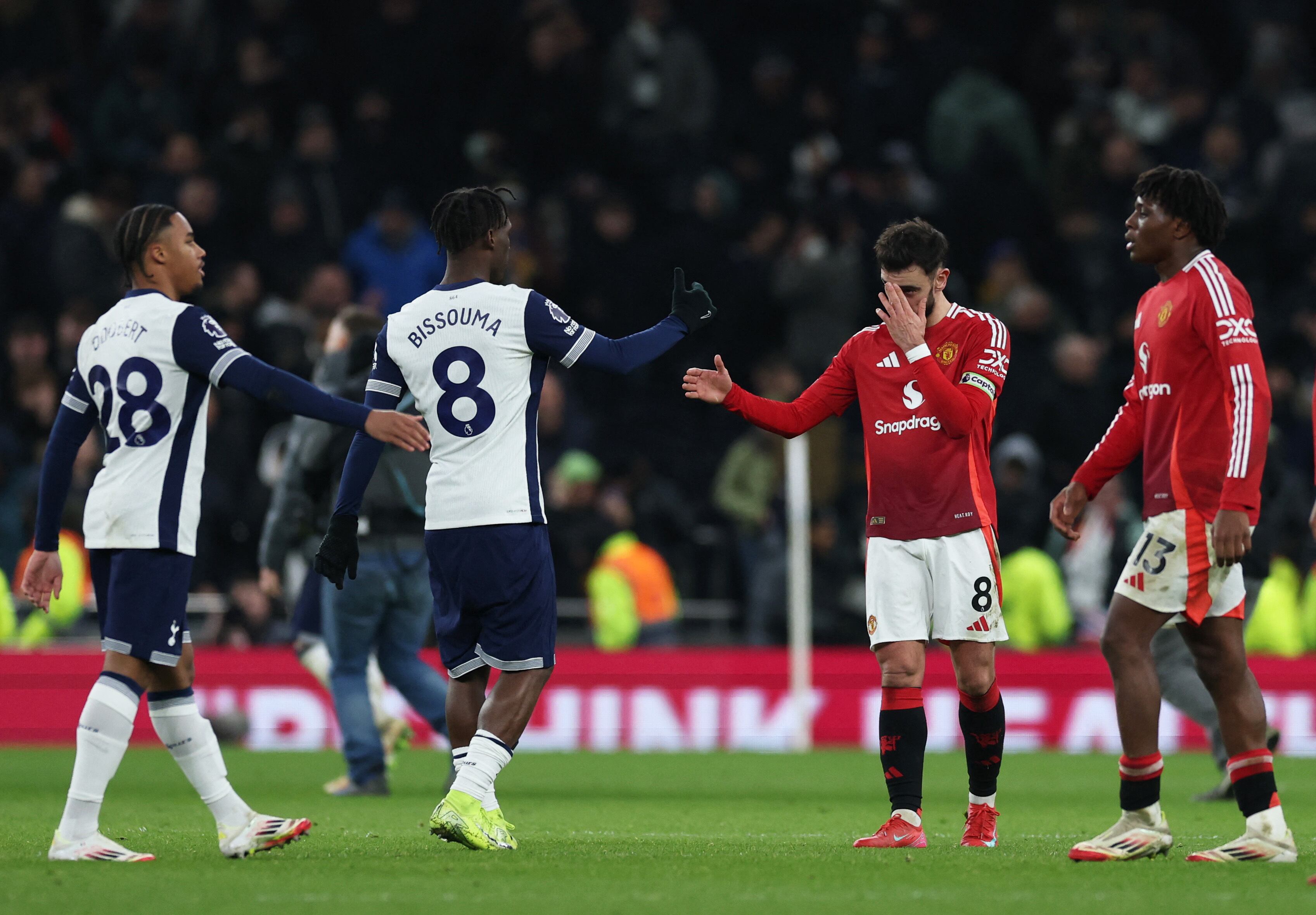 Durante los dos partidos de la Premier League, Tottenham le ganó al Manchester United por 3-0 y 1-0 - crédito Paul Childs/Action Images vía Reuters