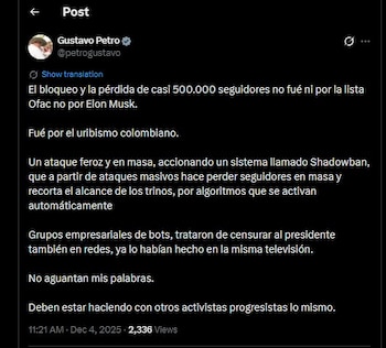 Gustavo Petro habló de la