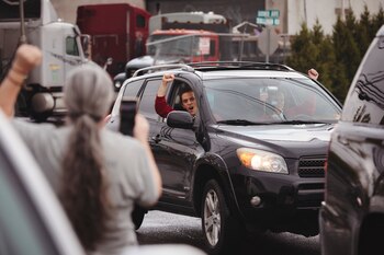 Una protesta en automóvil que