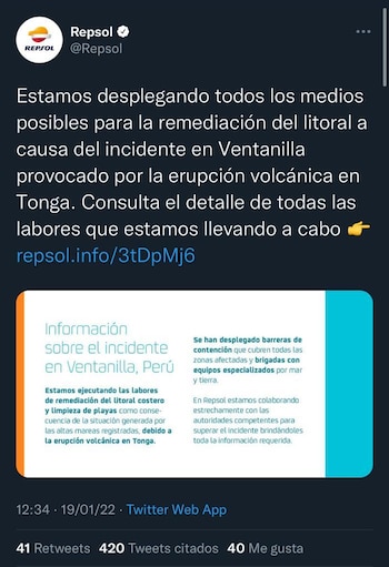 Repsol se pronuncia a través