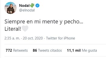 El romántico mensaje de Nodal
