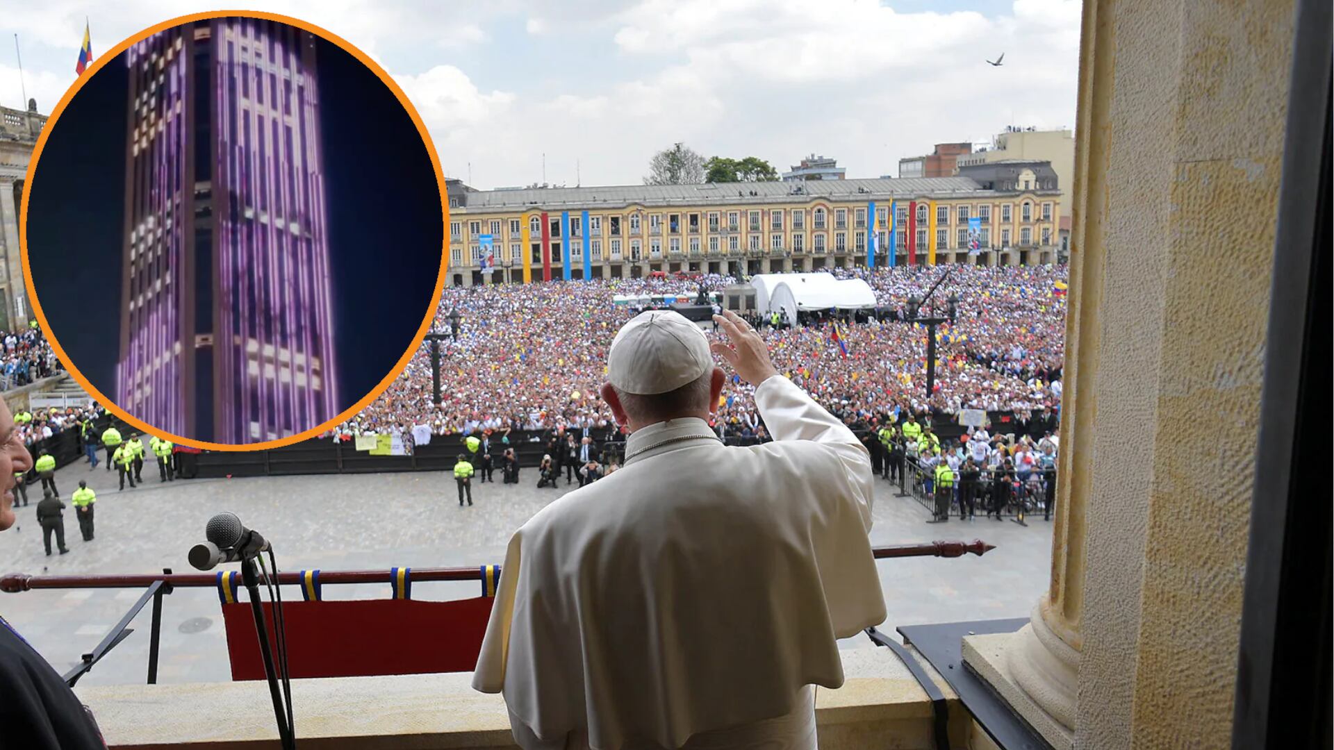 El rostro del Papa Francisco iluminará la Torre Colpatria hasta el próximo lunes 28 de abril. (Crédito: Reuters / @latorrecolpatria / Instagram)