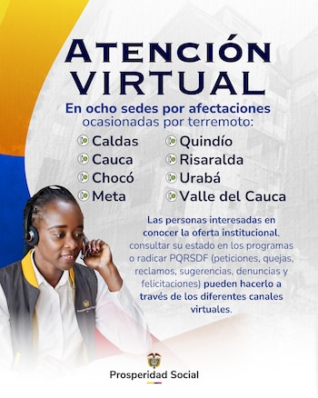 La atención virtual de Prosperidad Social permite consultar subsidios, radicar pqrsdf, actualizar datos y recibir orientación por web, WhatsApp, chat y correo electrónico - crédito Prosperidad Social