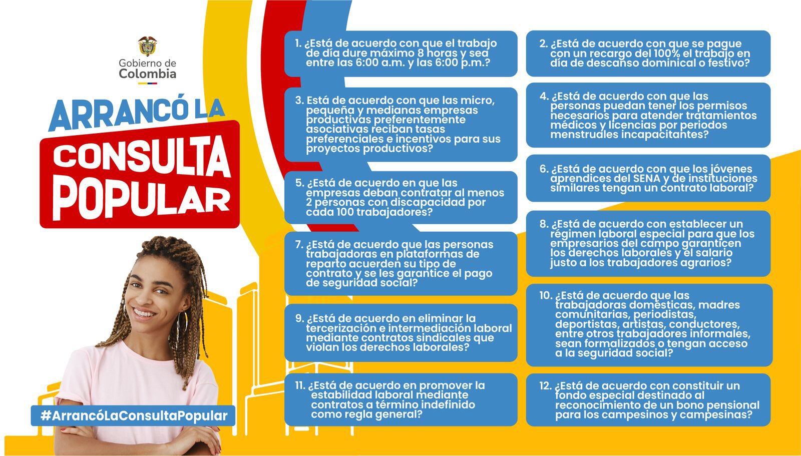 La consulta popular del Gobierno Petro para revivir la reforma laboral incluye 12 preguntas. Falta que se presenten de manera formal - crédito Presidencia