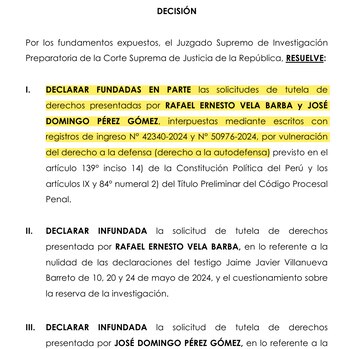 PJ autoriza que Rafael Vela