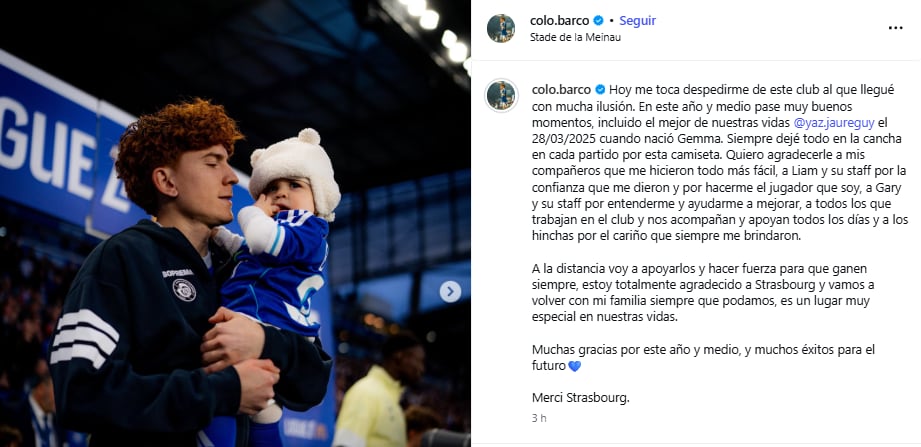 El posteo del Colo Barco