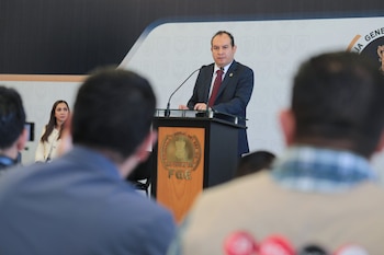 La conferencia donde Vega reveló el estado del caso fue realizada la mañana de este 21 de julio. Crédito: FGE Michoacán