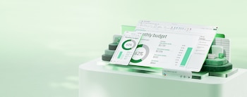 Una pantalla de computadora y un teléfono inteligente que muestran hojas de cálculo de Microsoft Excel con gráficos y la ventana de Copilot