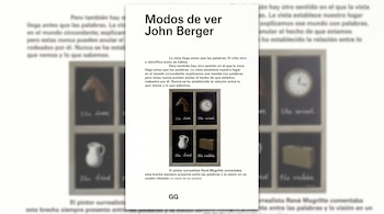 Portada de libro con texto en letras negras y una pintura de cuatro paneles que contienen un caballo, un reloj, una jarra y una valija.