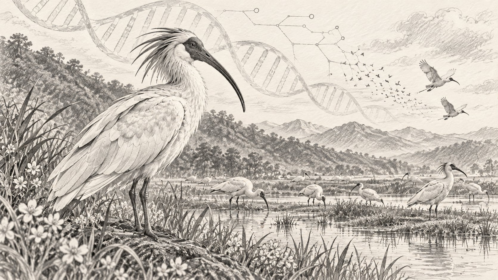Recuperar animales no basta: el caso del ibis crestado revela una trampa genética