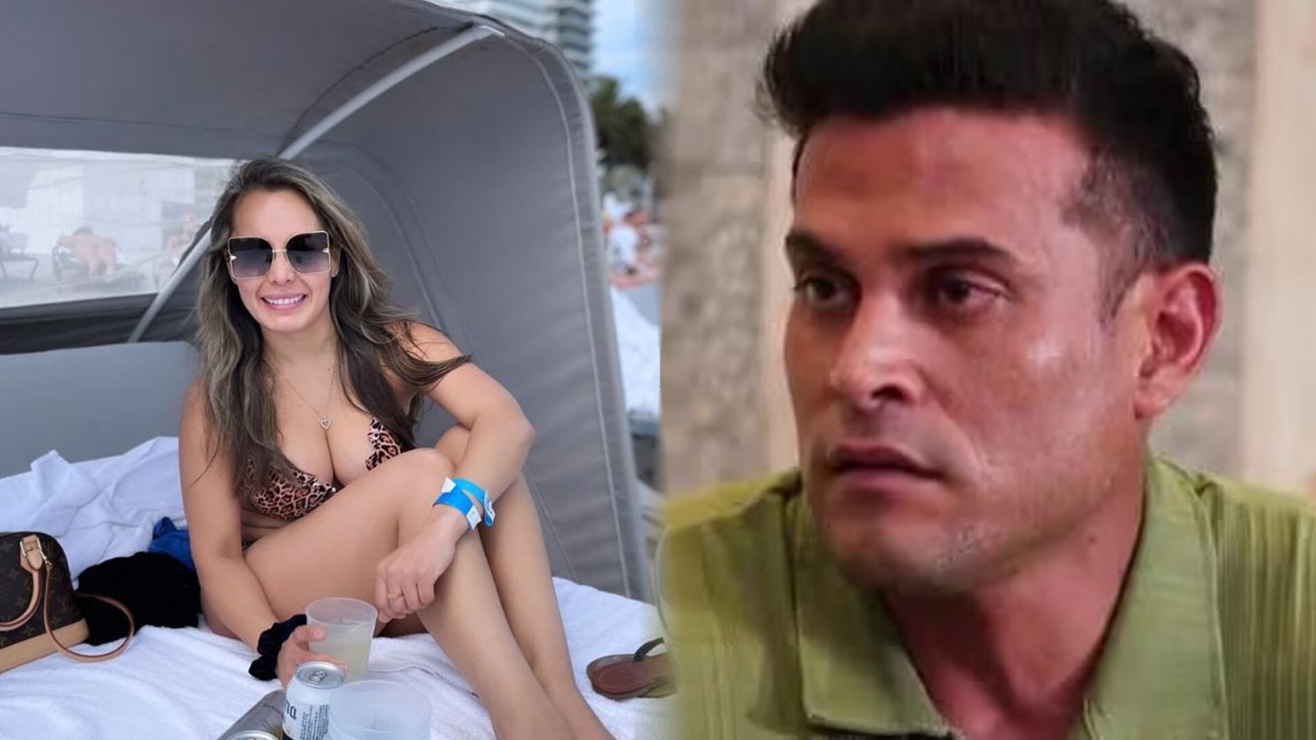 Mary Moncada reacciona ante la confesión de infidelidad de Christian Domínguez en entrevista. (Composición: Infobae)