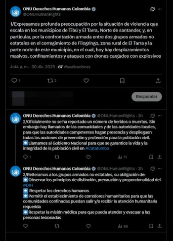 La ONU Colombia solicita al