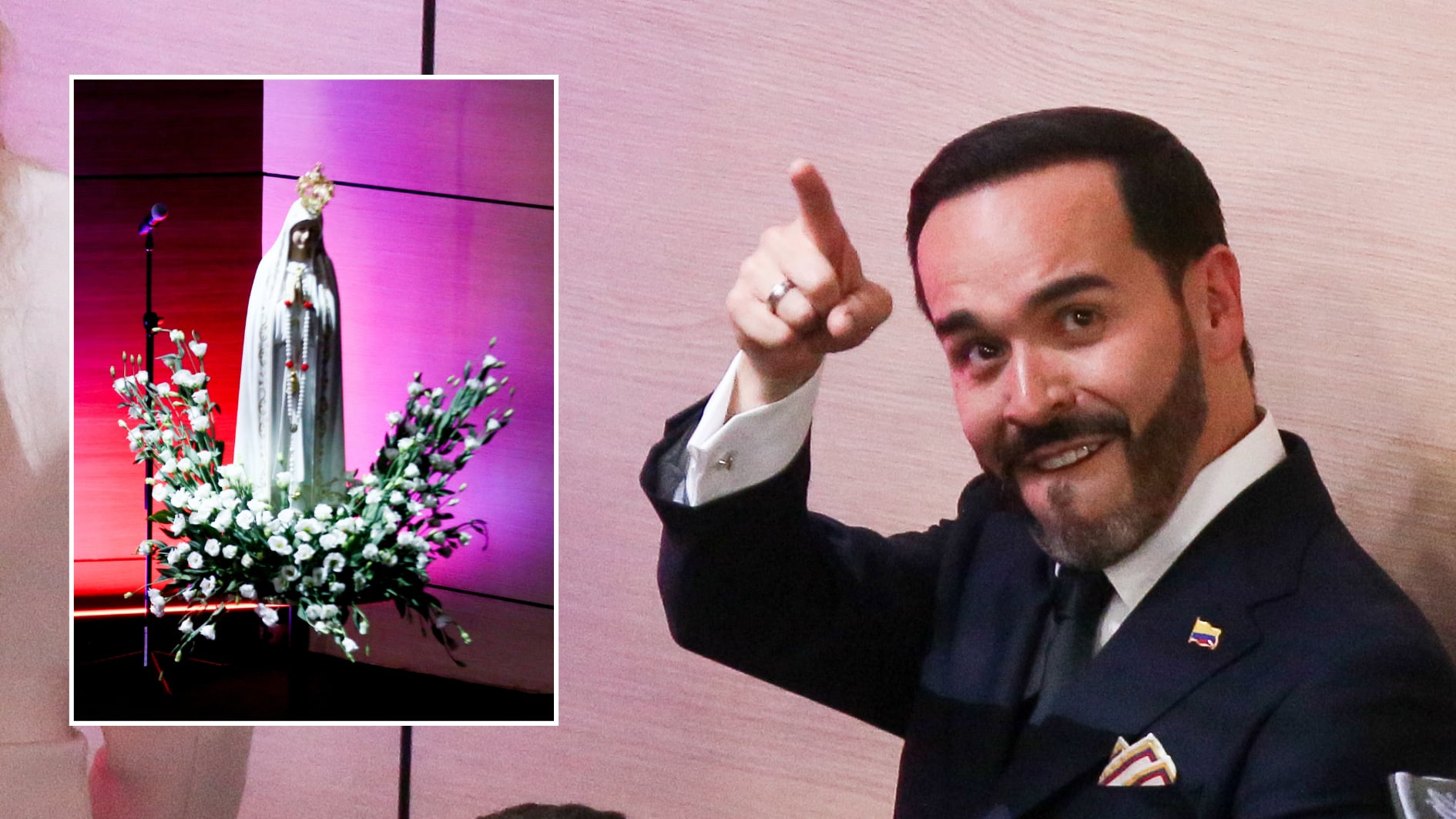 La utilización de elementos religiosos y la participación de un sacerdote católico, un pastor evangélico y un rabino, encendieron la controversia sobre su acto de posesión - créditos Lina Gasca / Colprensa
