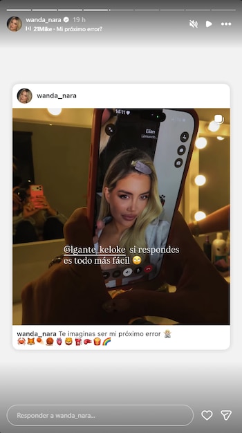 Captura de pantalla de una historia de Instagram con la imagen de un teléfono en llamada y texto superpuesto