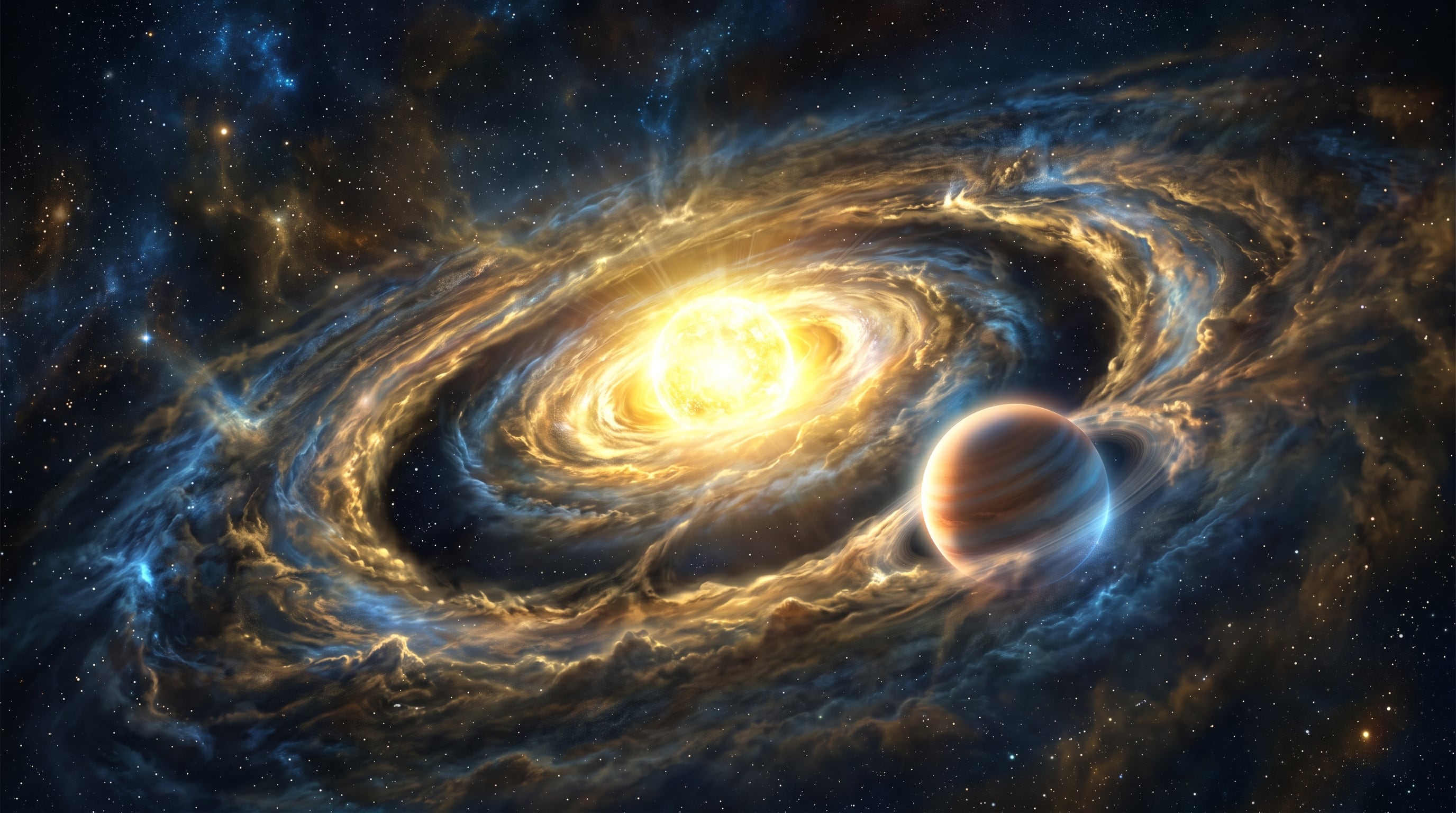 Elias 2-24 b se encuentra dentro del disco de gas y polvo que rodea a su estrella y deja un surco en el material mientras crece. (Imagen Ilustrativa Infobae)