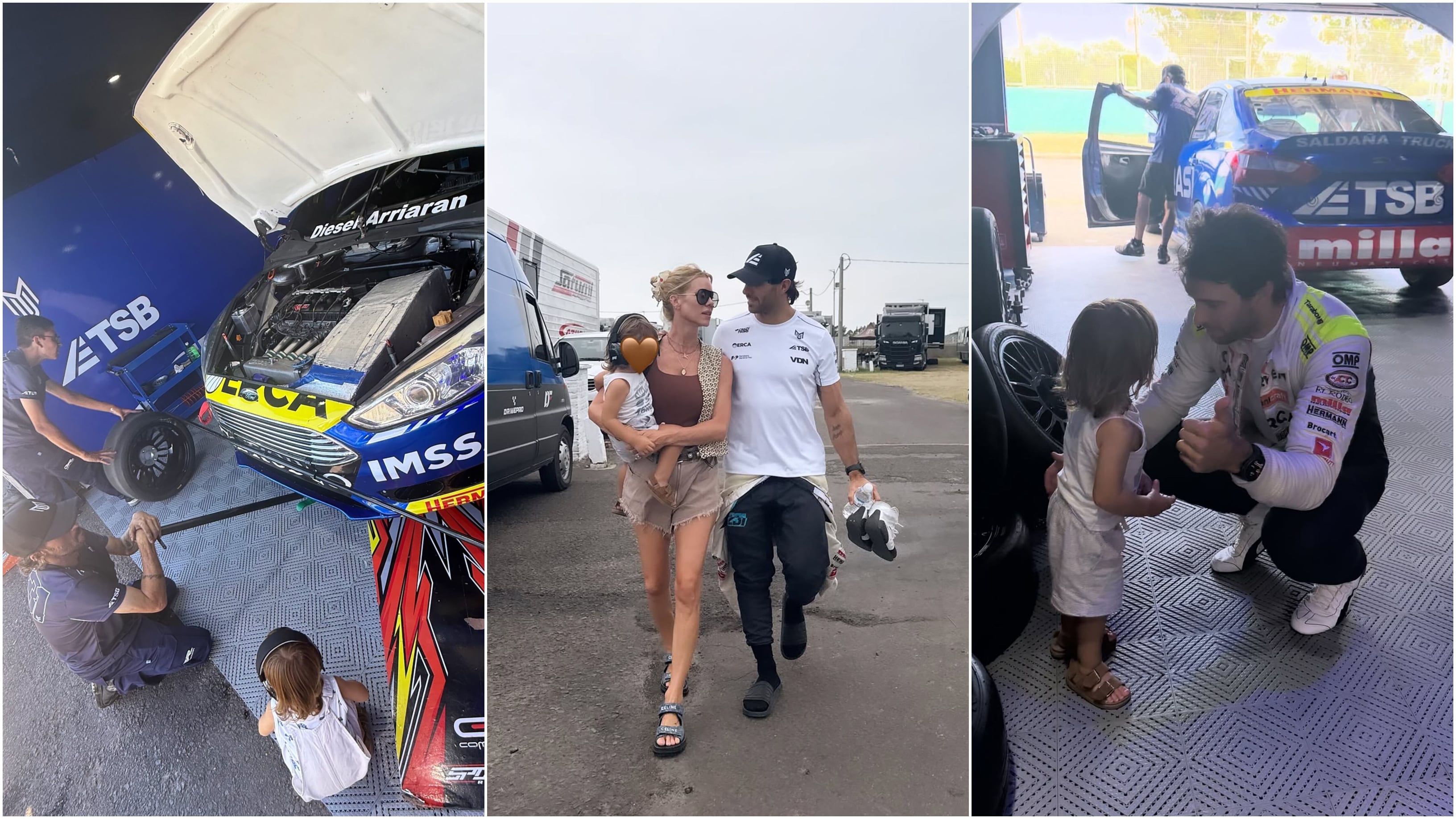 Nicole Neumann, Manu Urcera y una tarde a puros fierros en el autódromo de Paraná
