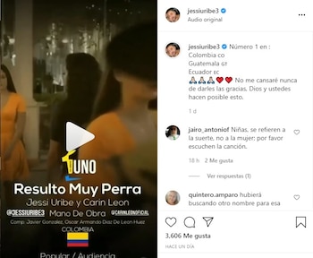 Post en Instagram de Jessi Uribe. Foto: Instagram @jessiuribe3