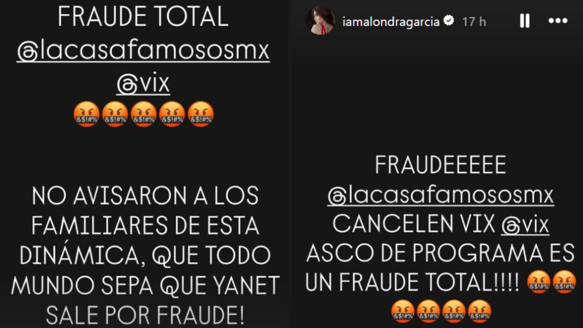 La hermana de Yanet García señaló un posible fraude por parte de la producción. (IG: iamalondragarcia)