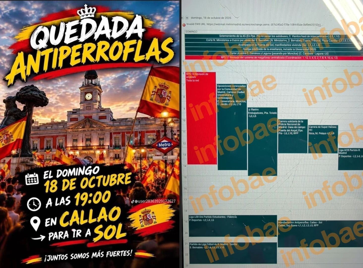 Metro de Madrid utiliza la expresión “Manifestación Antiperroflas” en un documento interno y los sindicatos exigen que aclare el verdadero motivo del cierre de la estación de Sol