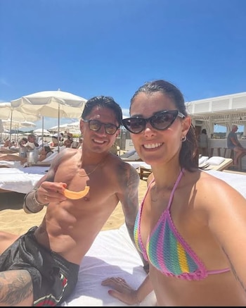 Gianluca Lapadula y Alessia Macrí