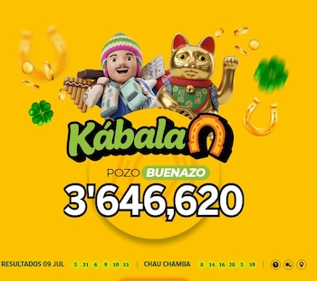 El sorteo Kábala del 30 de junio presenta el pozo de S/3'301,094, con una mujer que celebra y un bolillero en escena. (Imagen Ilustrativa Infobae)