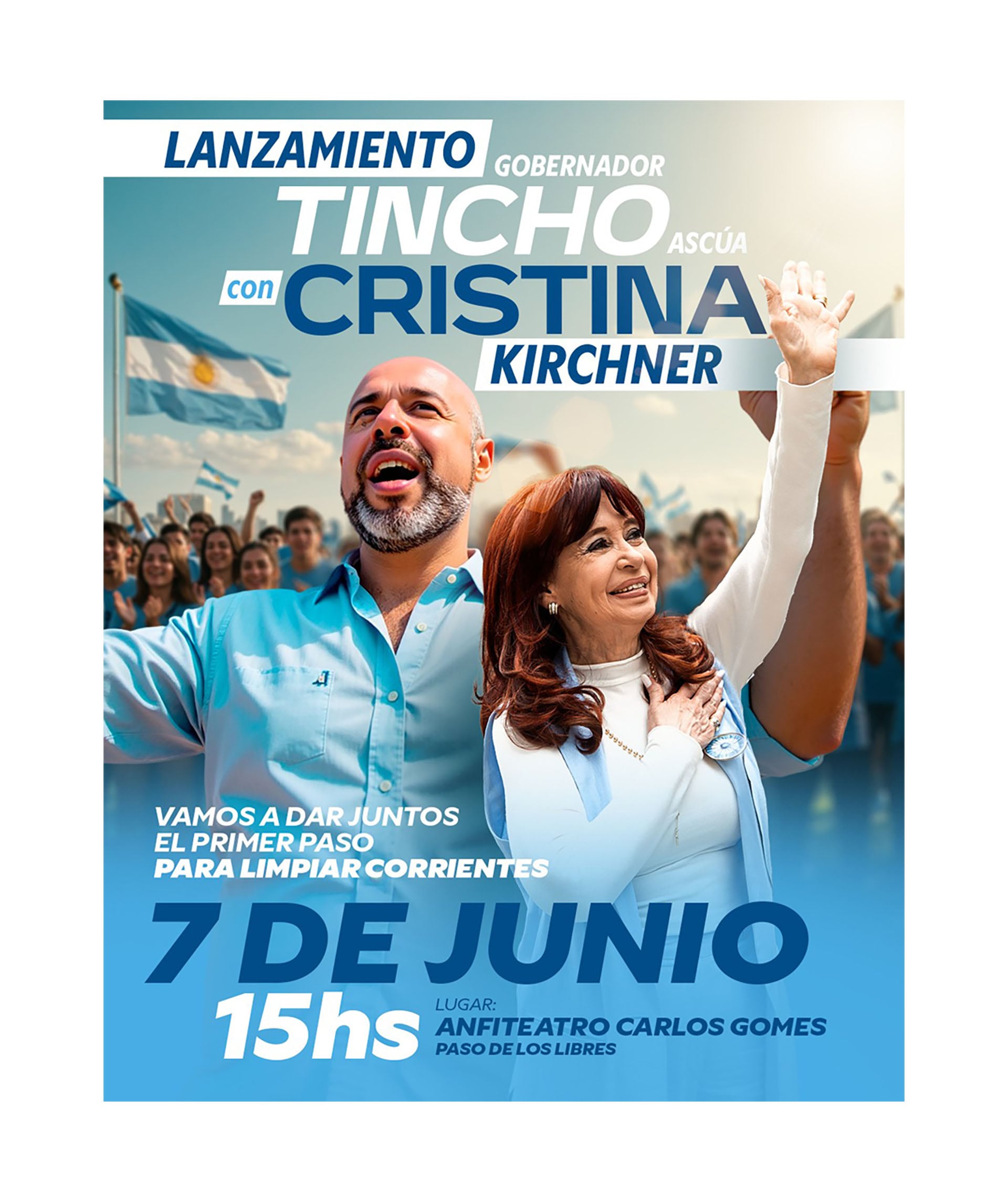 El acto está programado para las 15 en el Anfiteatro Carlos Gomes, en la localidad de Paso de los Libres