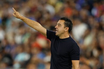 Xavi durante el partido Getafe