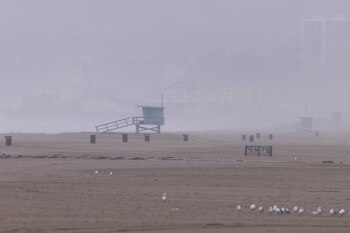 A cold winter storm blows