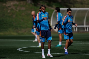 La selección, en un entrenamiento. (EFE/Rodrigo Jimenez)