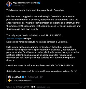 Angélica Monsalve aseguró que las