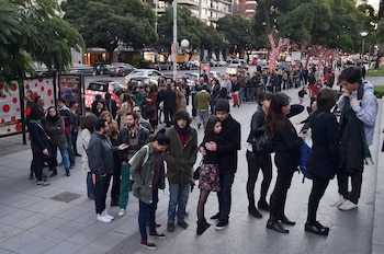 Éxito. La cola para entrar