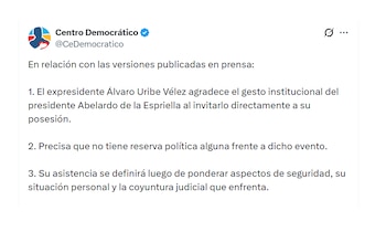 Centro Democrático aclaró posición de Álvaro Uribe