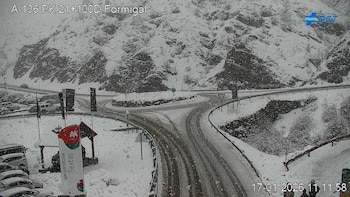 Nieve en la A-136 en