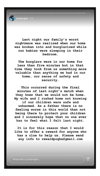 El posteo de Paul Pogba