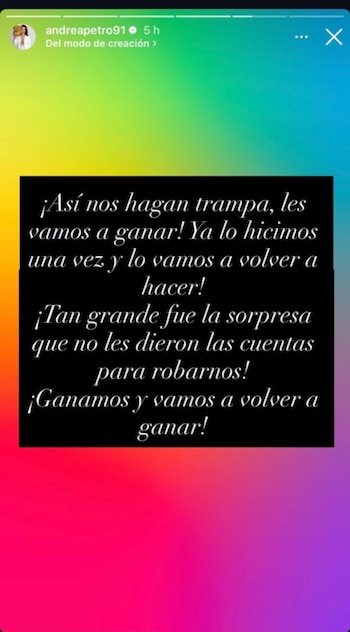 Andrea Petro asegura en redes sociales que los votos por la izquierda son auténticos y advierte sobre intentos de alterar los resultados - crédito andreapetro91 / Instagram