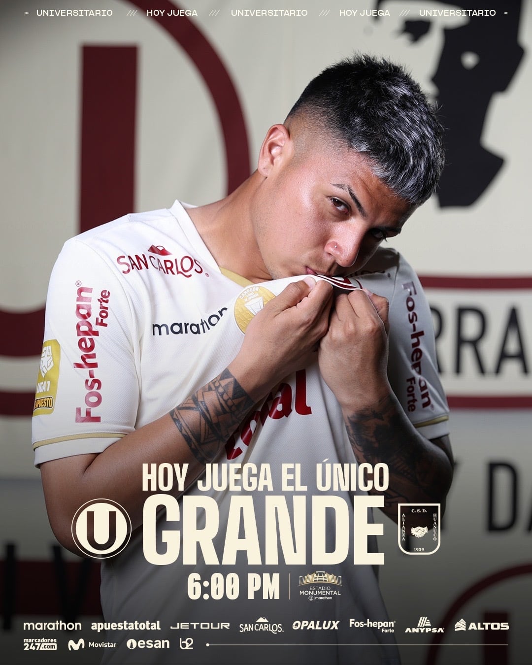 El anuncio del juego contra Alianza Universidad, en el Monumental. - Crédito: Universitario