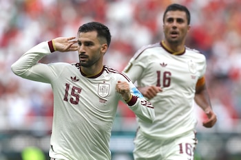 Álex Baena de España celebrando. (EFE/ Alex Cruz)